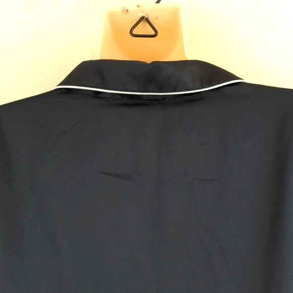 Natori Satin Black Button Up Pajama Top - Picture 10 of 12